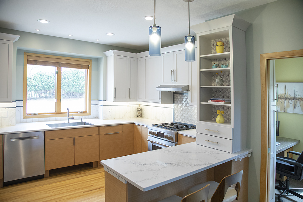 South Bay kitchen custom cabinetry and backsplash detail