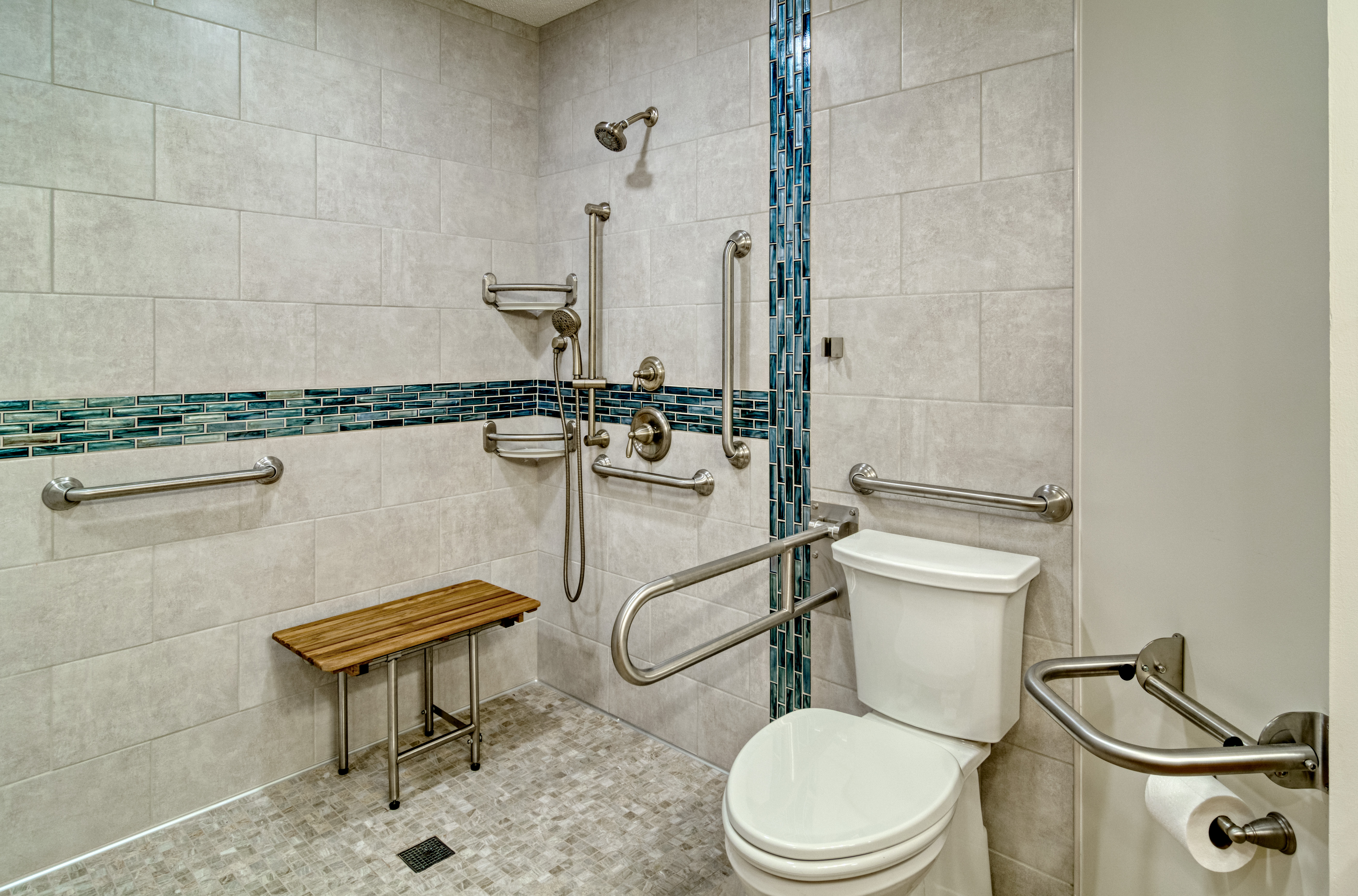 SpringBrook roll in shower detail